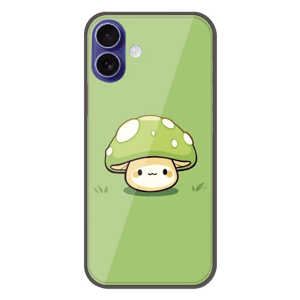 Cute Mushroom Character - Printed Silicone Case For Apple iPhone 16 Plus