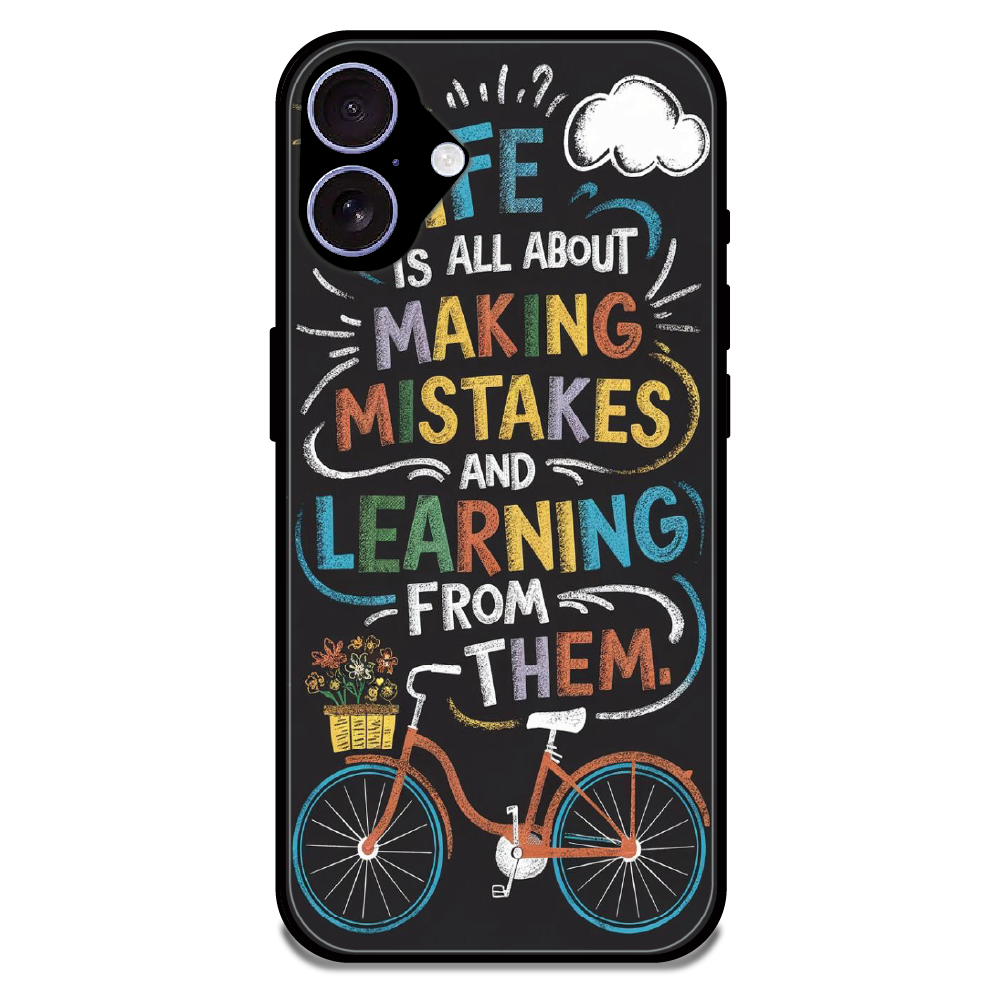 Motivational Quote Bicycle Art - Glossy Metal Silicone Case For Apple iPhone 16 Plus