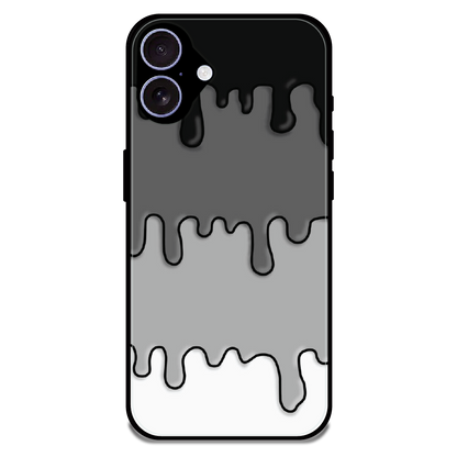Smoky Drip Abstract - Glossy Metal Silicone Case For Apple iPhone 16 Plus