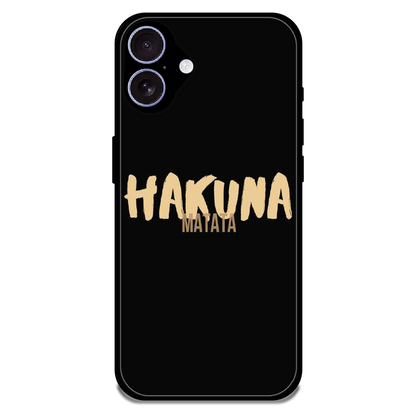 Hakuna Matata Quote - Glossy Metal Silicone Case For Apple iPhone 16 Plus