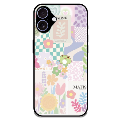 Cute Pastel Floral Collage Art - Glossy Metal Silicone Case For Apple iPhone 16 Plus