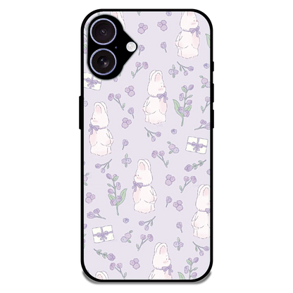 Lavender Bunny Gifts - Glossy Metal Silicone Case For Apple iPhone 16 Plus
