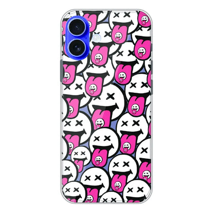 Funny Cartoon Faces - Printed Silicone Case For Apple iPhone 16 Plus