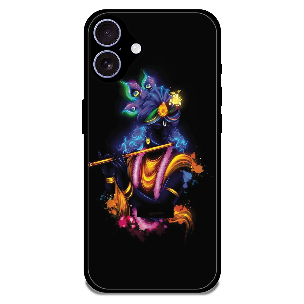 Abstract Krishna - Glossy Metal Silicone Case For Apple iPhone 16 Plus
