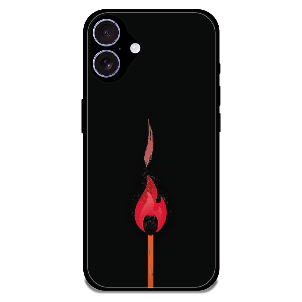 Burning Match - Glossy Metal Silicone Case For Apple iPhone 16 Plus