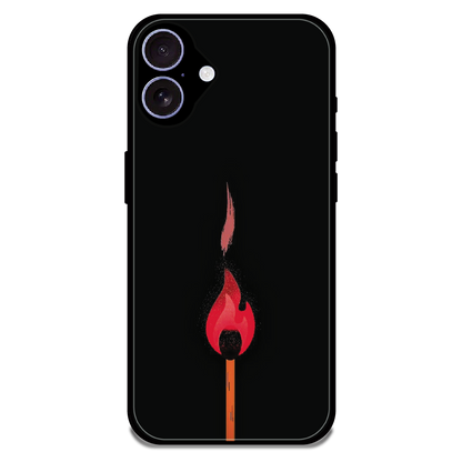 Burning Match - Glossy Metal Silicone Case For Apple iPhone 16 Plus
