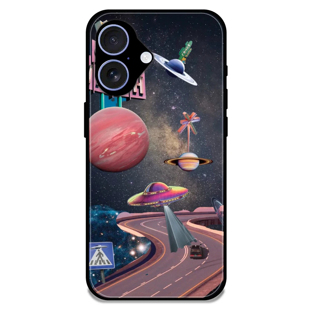 Cosmic Aesthetic - Glossy Metal Silicone Case For Apple iPhone 16 Plus