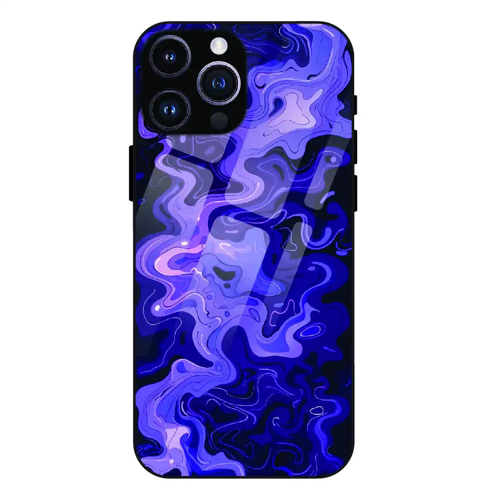 Purple Wave Abstract - Glass Case For Apple iPhone 16 Pro