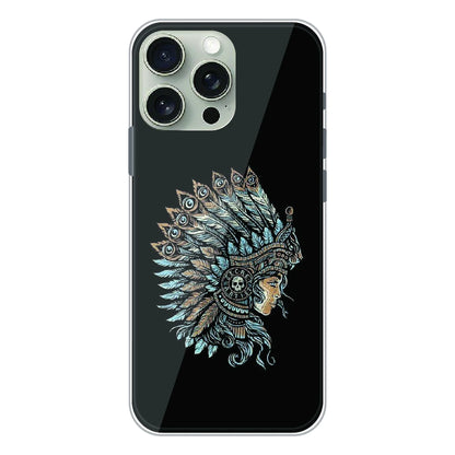 Tribal Warrior Feather Headdress - Printed Silicone Case For Apple iPhone 16 Pro