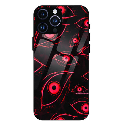 Crimson Eyes Chaos - Glass Case For Apple iPhone 16 Pro