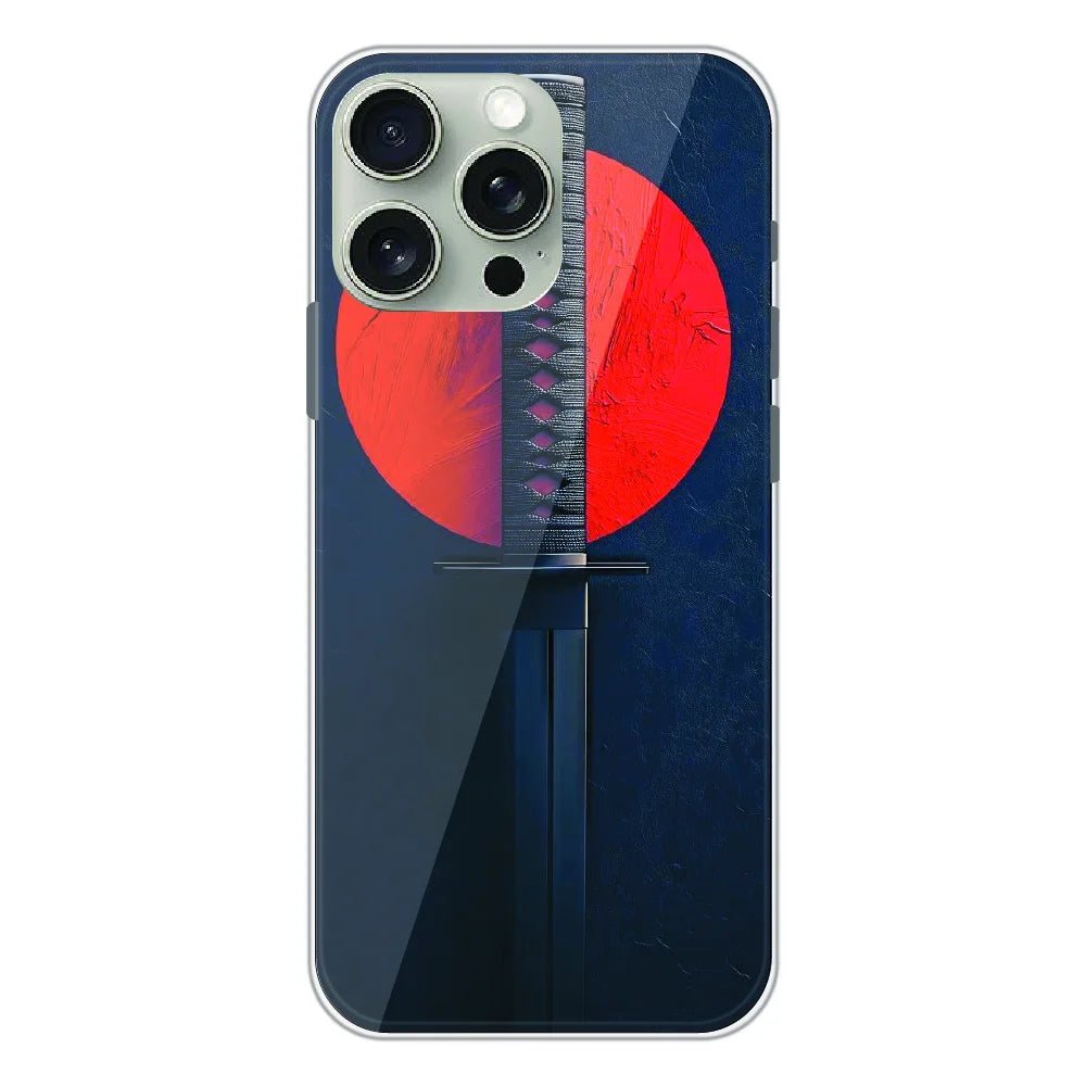 Katana Minimal Japanese Aesthetic - Printed Silicone Case For Apple iPhone 16 Pro