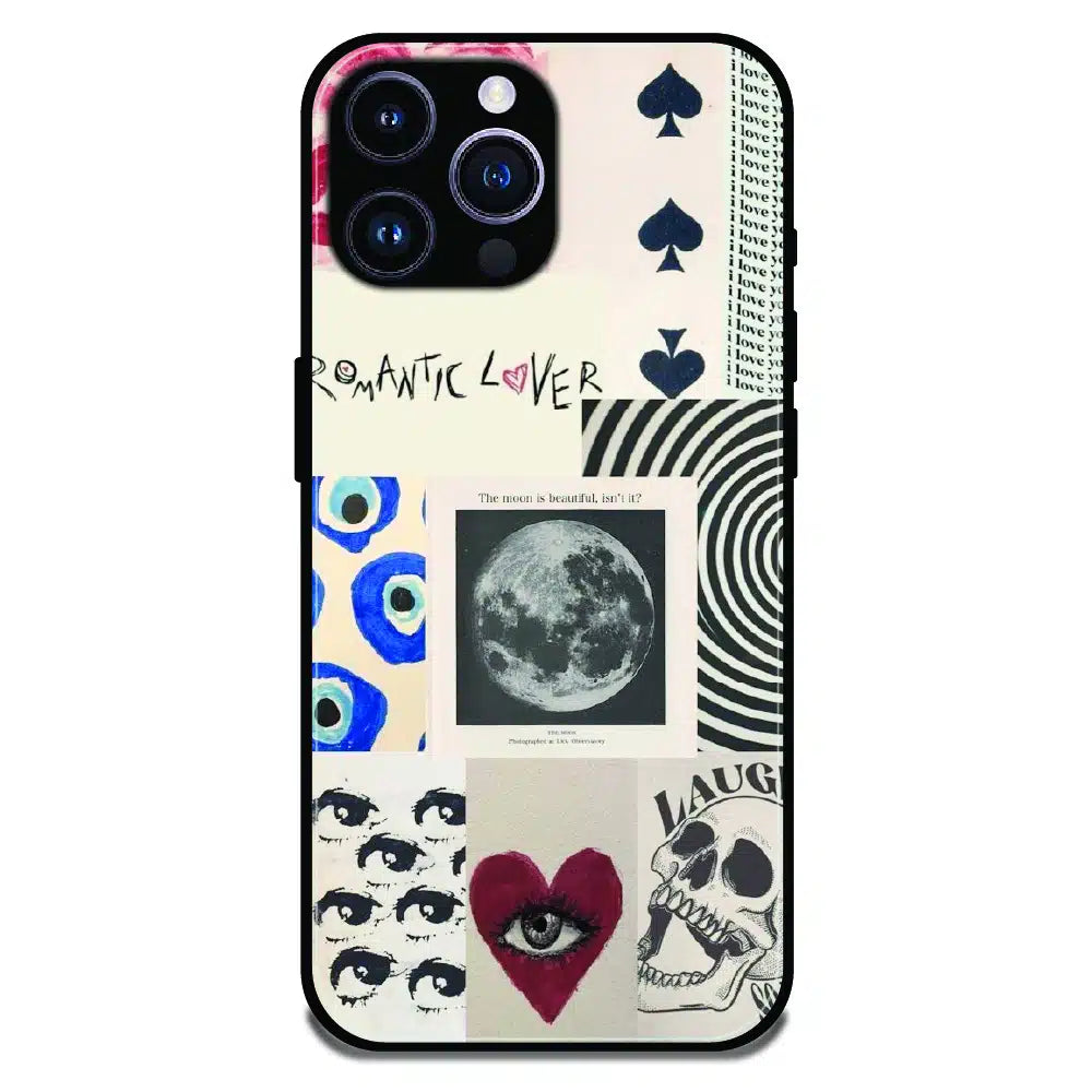 Romantic Art Collage - Glossy Metal Silicone Case For Apple iPhone 16 Pro