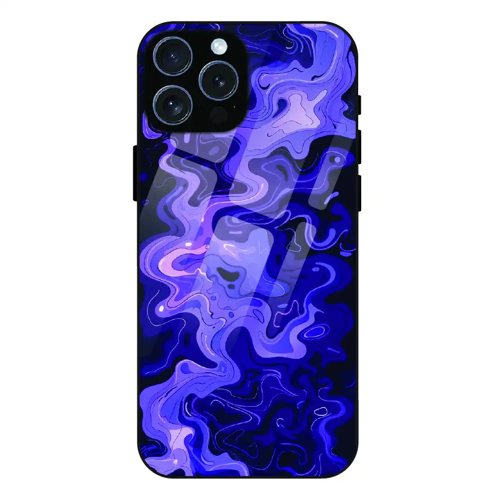 Purple Wave Abstract - Glass Case For Apple iPhone 16 Pro Max