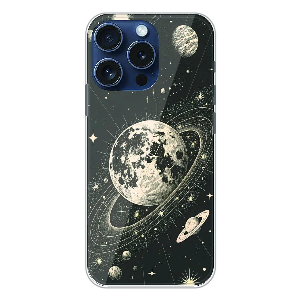 Celestial Planet Orbit - Printed Silicone Case For Apple iPhone 16 Pro Max