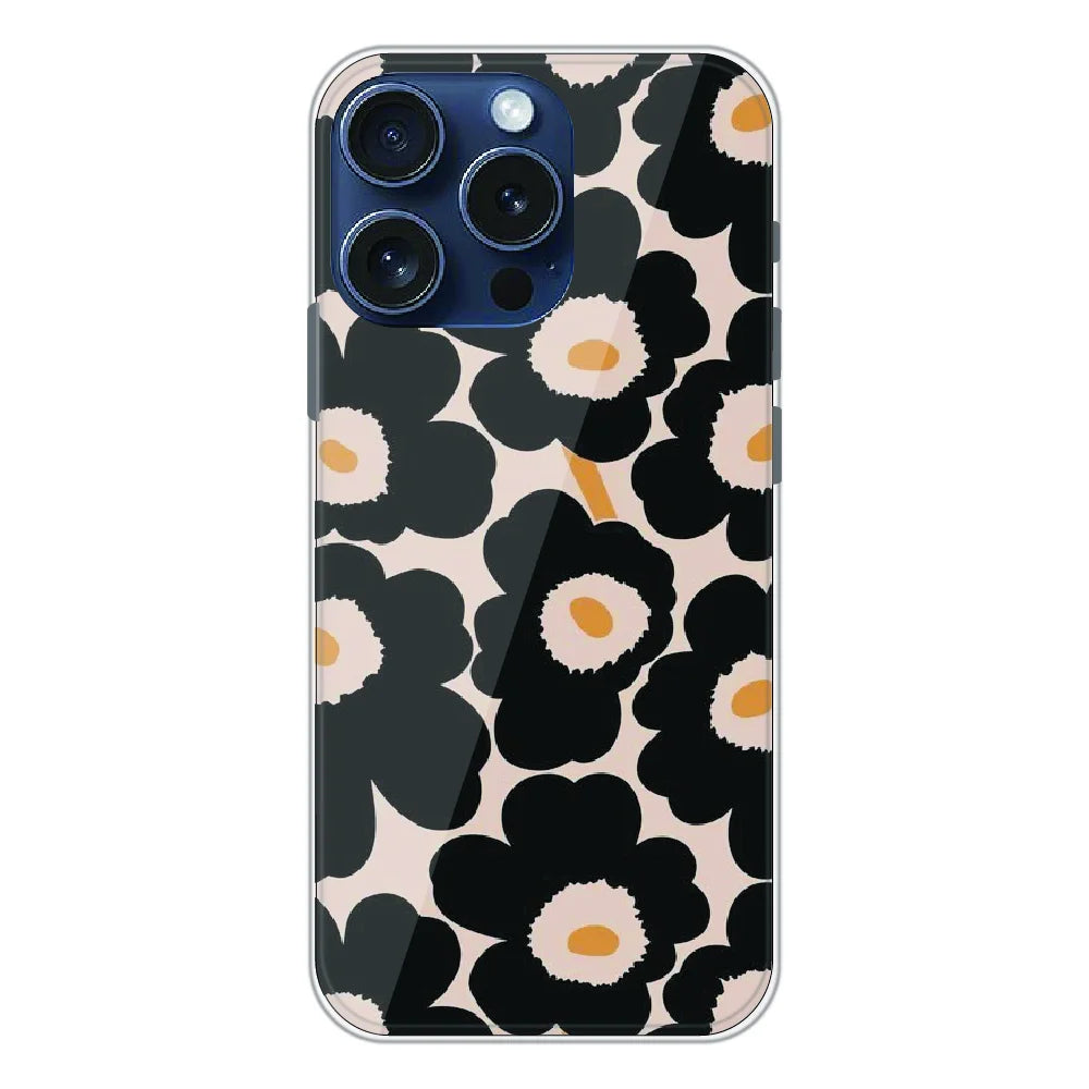 Bold Black Daisy Bloom - Printed Silicone Case For Apple iPhone 16 Pro Max
