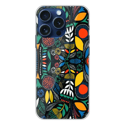 Folk Floral Night Garden - Printed Silicone Case For Apple iPhone 16 Pro Max