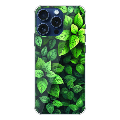 Lush Green Leaf Pattern - Printed Silicone Case For Apple iPhone 16 Pro Max