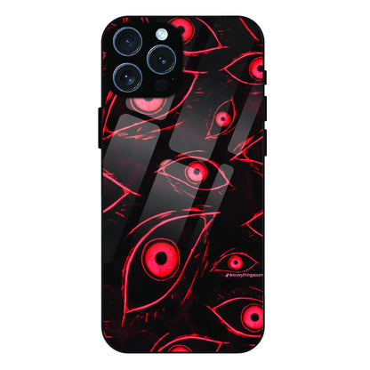 Crimson Eyes Chaos - Glass Case For Apple iPhone 16 Pro Max