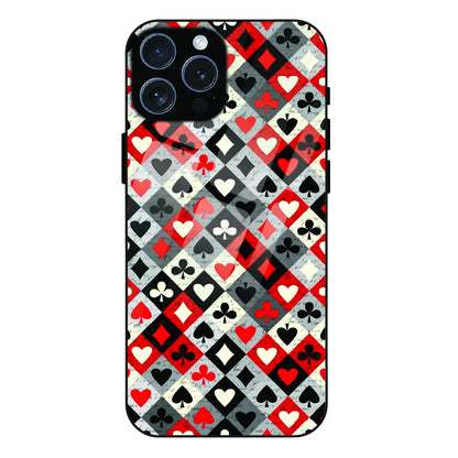 Classic Card Symbols - Glass Case For Apple iPhone 16 Pro Max