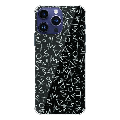 Geometric Black & White Pattern - Printed Silicone Case For Apple iPhone 16 Pro Max