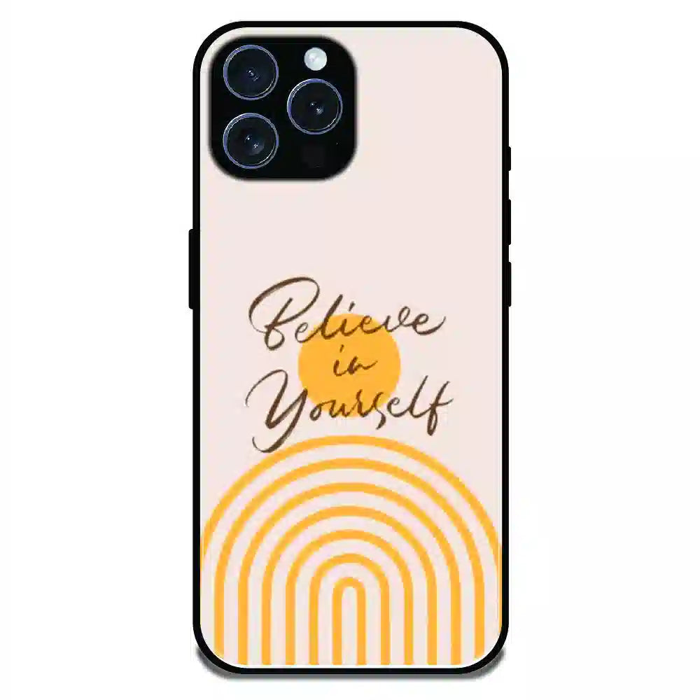 Believe in Yourself Minimal - Glossy Metal Silicone Case For Apple iPhone 16 Pro Max