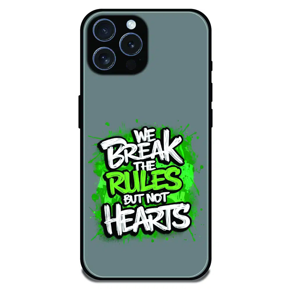 Break the Rules Quote - Glossy Metal Silicone Case For Apple iPhone 16 Pro Max
