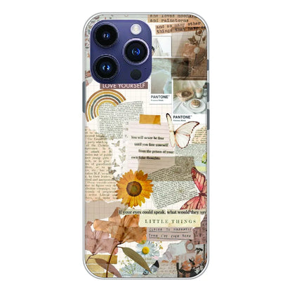 Aesthetic Butterfly & Sunflower - Printed Silicone Case For Apple iPhone 16 Pro Max