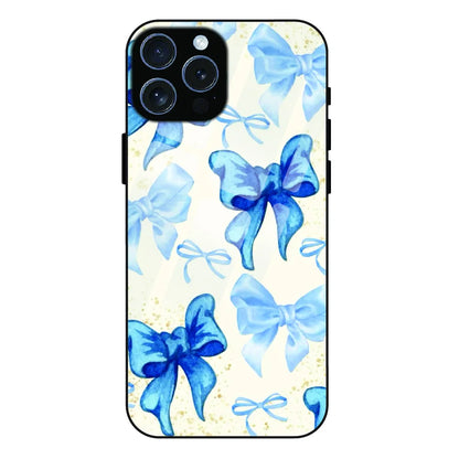Soft Blue Bowcore - Glass Case For Apple iPhone 16 Pro Max