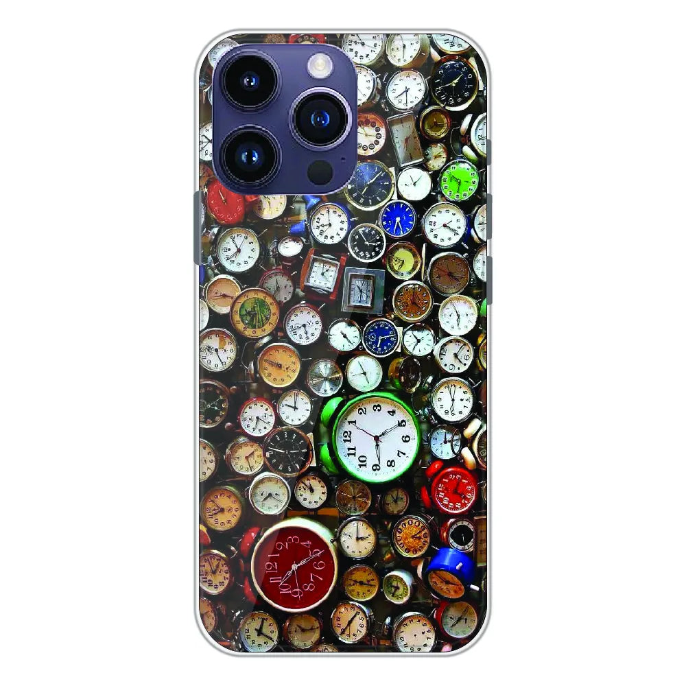 Retro Timepiece Pattern - Printed Silicone Case For Apple iPhone 16 Pro Max