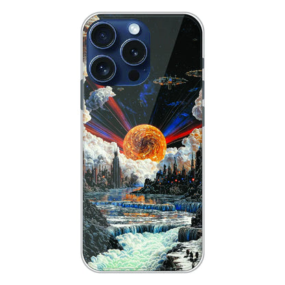 Cosmic Fantasy Sun Landscape - Printed Silicone Case For Apple iPhone 16 Pro Max