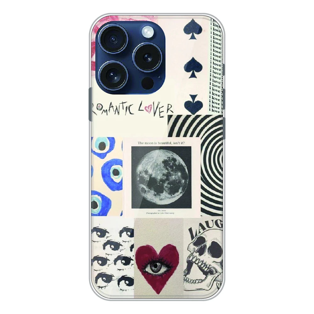 Romantic Art Collage - Printed Silicone Case For Apple iPhone 16 Pro Max