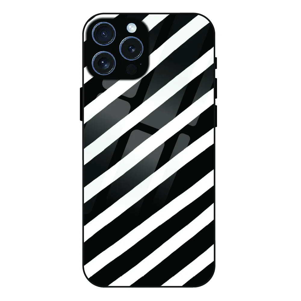 Monochrome Flame Art - Glass Case For Apple iPhone 16 Pro Max