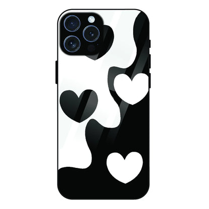 Monochrome Heart Flow - Glass Case For Apple iPhone 16 Pro Max
