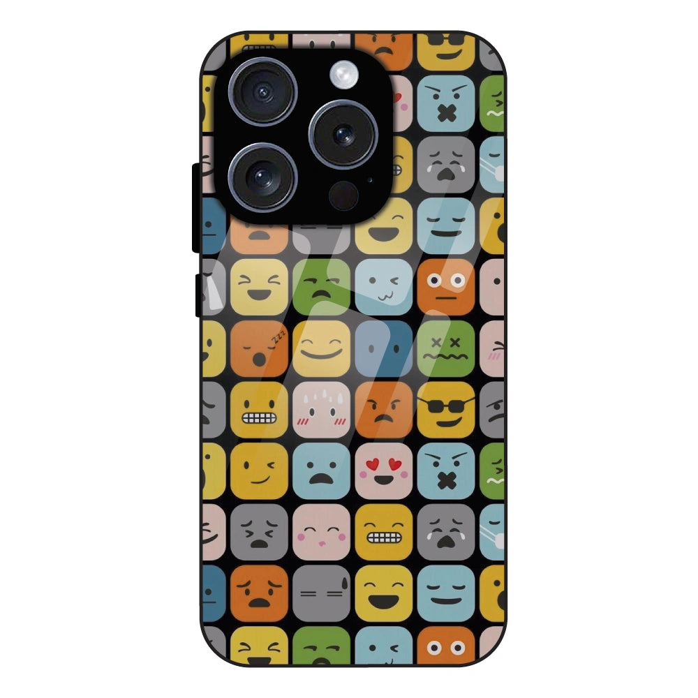 Colorful Expression Pattern - Glass Case For Apple iPhone 16 Pro Max