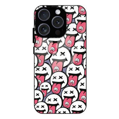 Funny Cartoon Faces - Glass Case For Apple iPhone 16 Pro Max