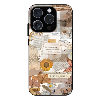 Aesthetic Butterfly & Sunflower - Glass Case For Apple iPhone 16 Pro Max