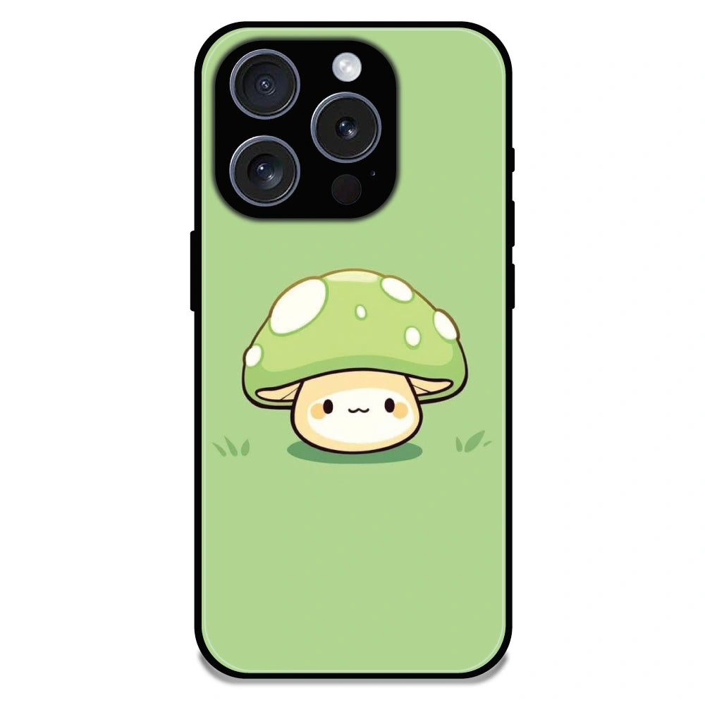 Cute Mushroom Character - Glossy Metal Silicone Case For Apple iPhone 16 Pro Max