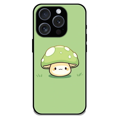 Cute Mushroom Character - Glossy Metal Silicone Case For Apple iPhone 16 Pro Max