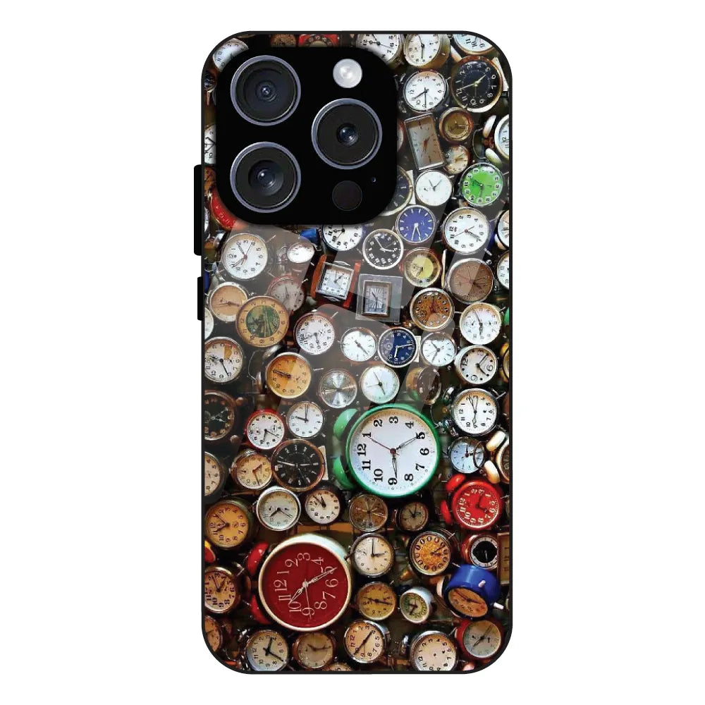 Retro Timepiece Pattern - Glass Case For Apple iPhone 16 Pro Max