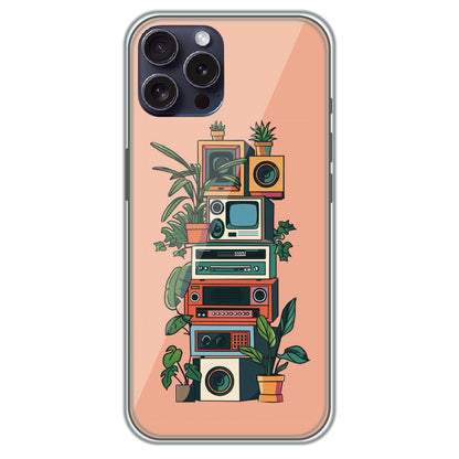 Retro Tech Garden - Printed Silicone Case for Apple iPhone 16 Pro Max