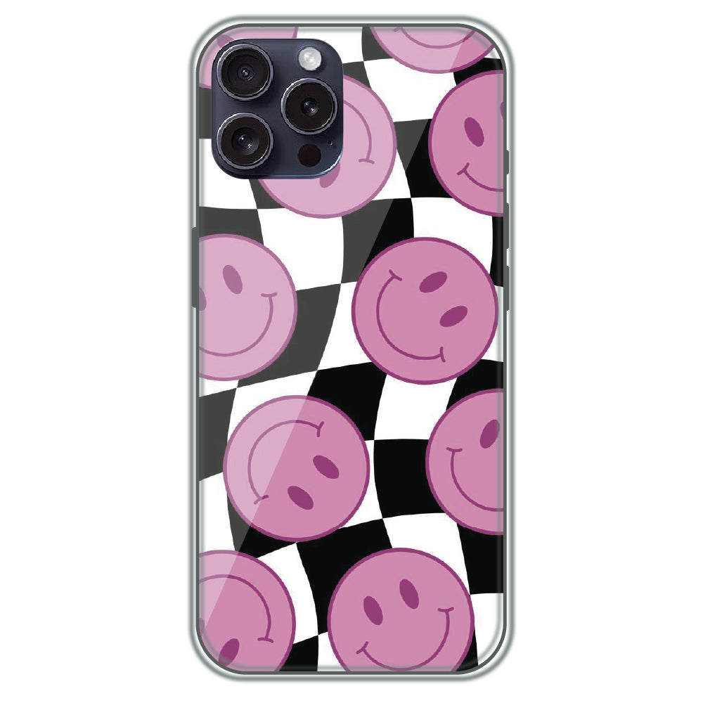 Smiley Checkerboard - Printed Silicone Case for Apple iPhone 16 Pro Max