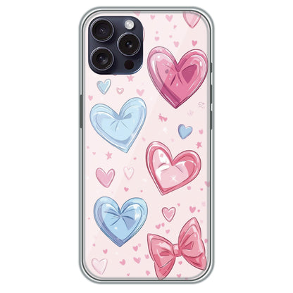 Sparkle Hearts & Bow - Printed Silicone Case for Apple iPhone 16 Pro Max