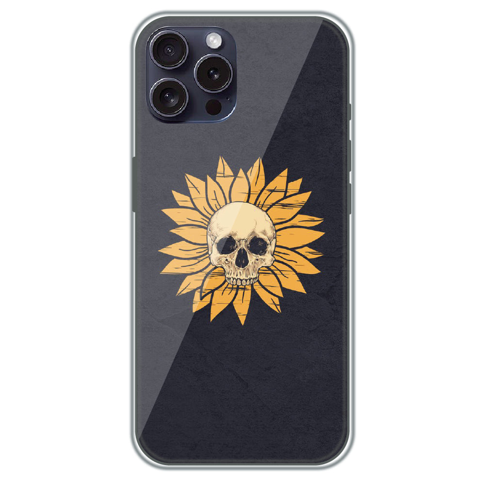 Sunflower Skull - Printed Silicone Case for Apple iPhone 16 Pro Max