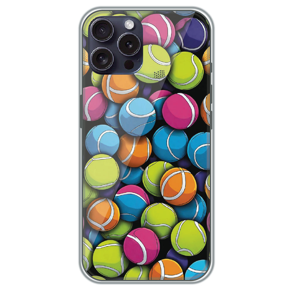 Tennis Ball Pile - Printed Silicone Case for Apple iPhone 16 Pro Max