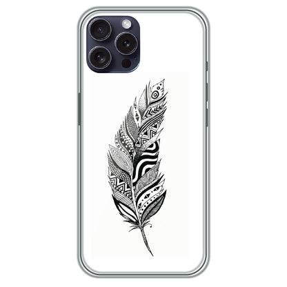 Zentangle Feather - Printed Silicone Case for Apple iPhone 16 Pro Max