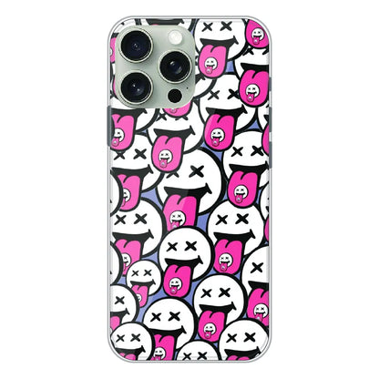 Funny Cartoon Faces - Printed Silicone Case For Apple iPhone 16 Pro Max