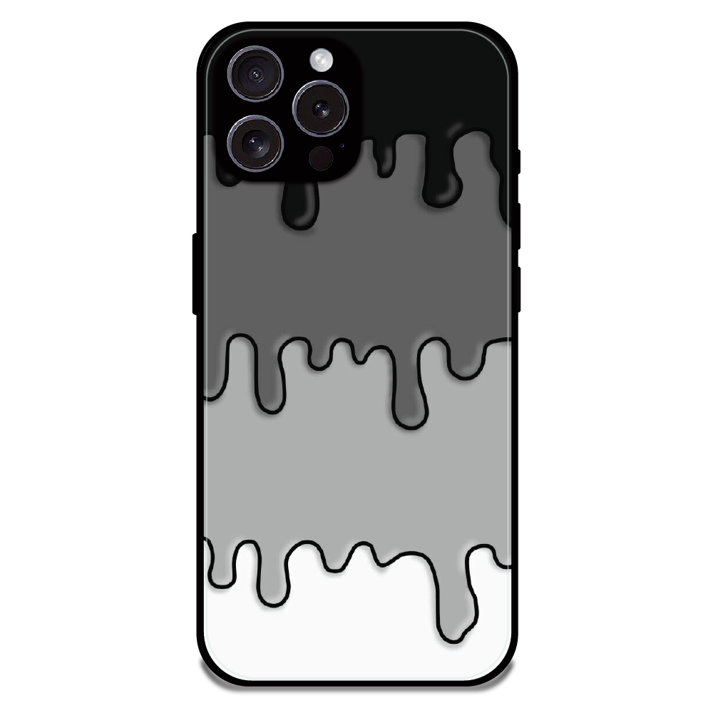 Smoky Drip Abstract - Glossy Metal Silicone Case For Apple iPhone 16 Pro Max