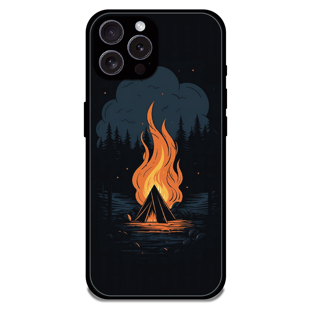 Midnight Campfire Adventure - Glossy Metal Silicone Case For Apple iPhone 16 Pro Max