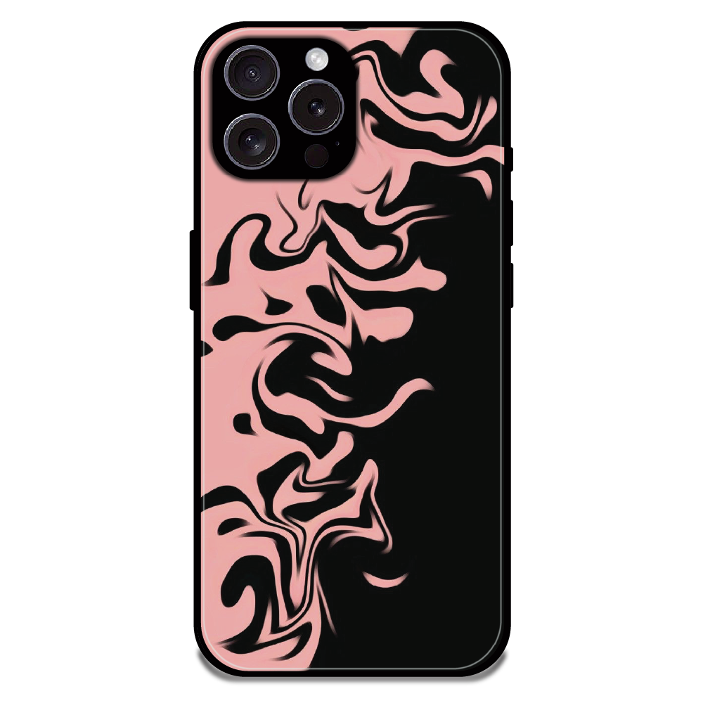Blush Noir Marble - Glossy Metal Silicone Case For Apple iPhone 16 Pro Max