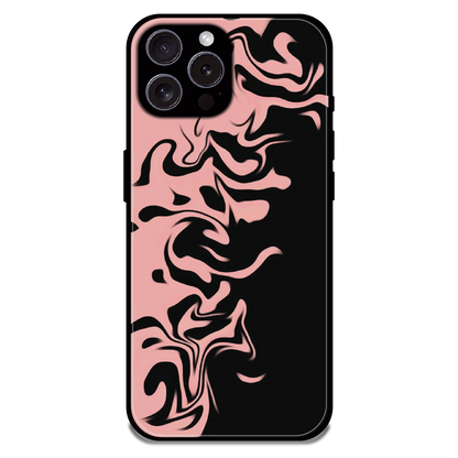 Blush Noir Marble - Glossy Metal Silicone Case For Apple iPhone 16 Pro Max